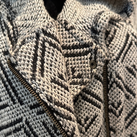 Lucky Brand Black and White Knit Moto Jacket - Picture 12 of 13